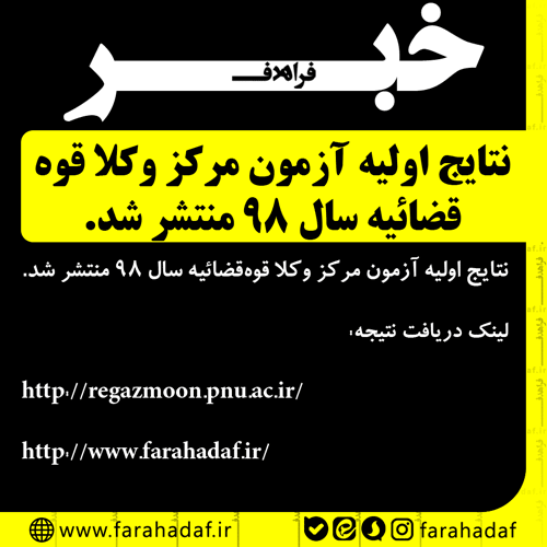 اعلام نتایج اولیه آزمون مرکز وکلا قوه‌قضائیه سال 98 منتشر شد.